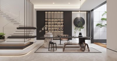 现代茶室3D模型下载